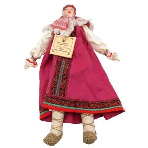 Galina Maslennikova Russian Women's Costume XIXc Folk Art Doll with Tag Tren